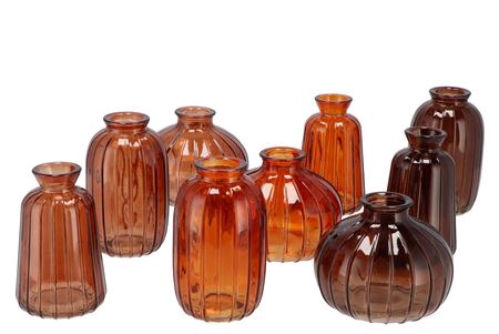 <h4>Dayah Earthy Terra Glass Bottle S/3 7x11cm</h4>