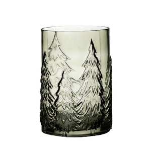 Kerst Glas cilinder Tree d16*22cm