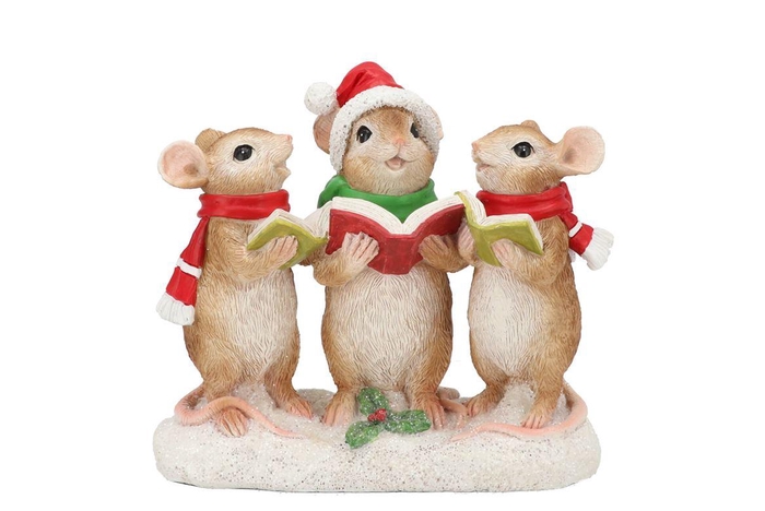 <h4>Wonderland Red Mouses Deco 20x9x17cm</h4>