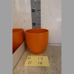 KERAMIEK POT ORANJE D16XH15