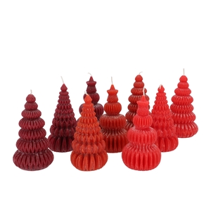 Candle Frosty Pagoda Tree Wild Red Mix Ass 7x14cm Ass