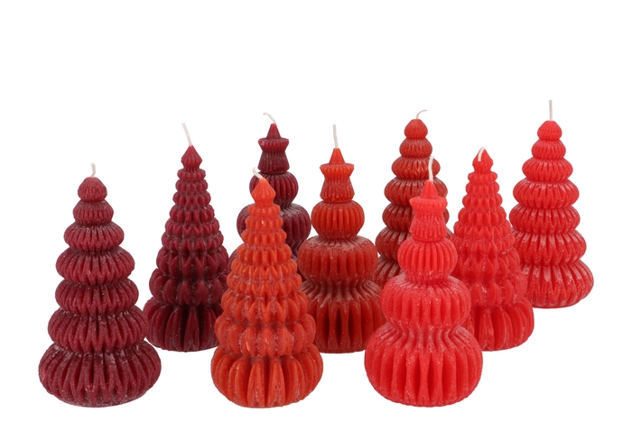 <h4>Candle Frosty Pagoda Tree Wild Red Mix Ass 7x14cm Ass</h4>