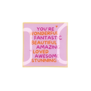 Plate Square You're Wonderful 18x18x2cm Nm