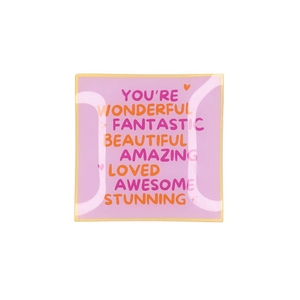 Plate Square You're Wonderful 18x18x2cm