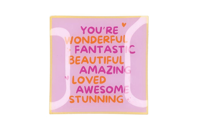 <h4>Plate Square You're Wonderful 18x18x2cm</h4>