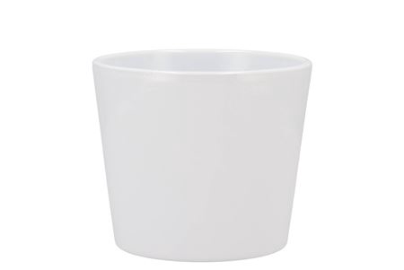<h4>Ceramic White Shiny Pot 13cm</h4>