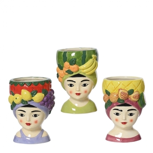 Ceramics Planter woman d08*13.5cm