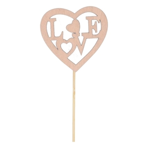 50cm Hart hout love 8cm