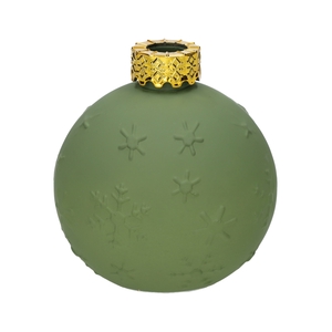 DF02-667161300 - Bottle Zina snow flake d3/9.8xh10.5 d.green matt