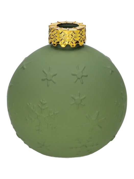 <h4>DF02-667161300 - Bottle Zina snow flake d3/9.8xh10.5 d.green matt</h4>