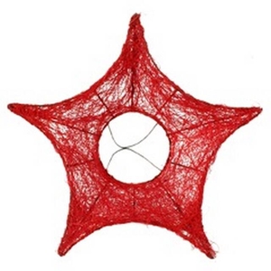 Bouquet holder Star sisal Ø25cm red 10pce/bundle