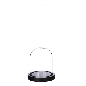 Glass Cloche Wood d10/12*13cm