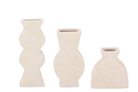 <h4>Lisboa White Vase Organic S/3 6x11/9x6x18/9x6x24</h4>