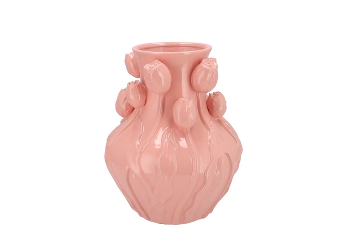 <h4>Mara Pink Vase Neck Tulip 24x24x27cm Nm</h4>