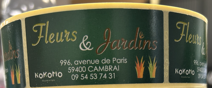 Étiquettes autocollantes par 1500 Delflore