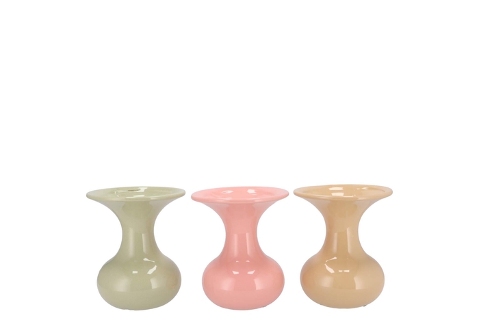 Mia Dreamy Pastel Mix Vase Trumpet Ass 12x12x16cm Nm