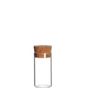 GLASBUISJE 6CM D3 MET KURK 12PCS