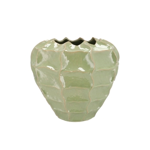 Lima Pistache Vase Carve 30x30x28cm