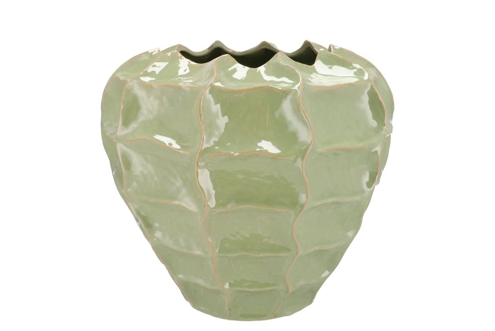 <h4>Lima Pistache Vase Carve 30x30x28cm</h4>