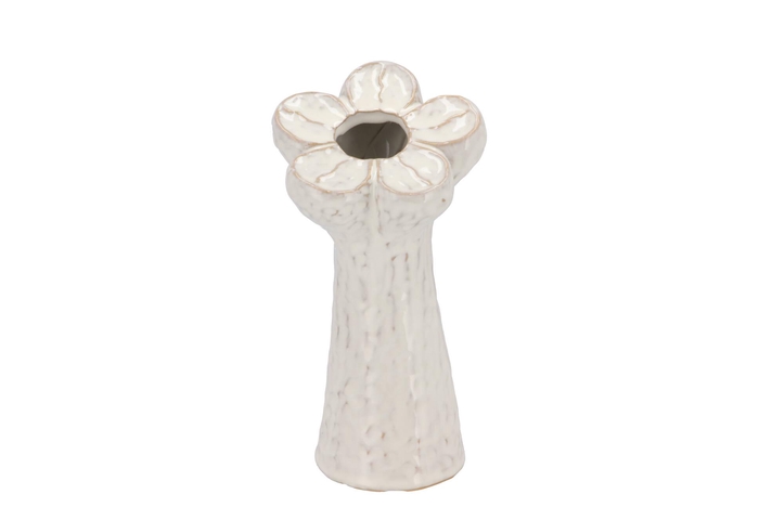Mara White Vase Bloom 12x12x26cm Nm