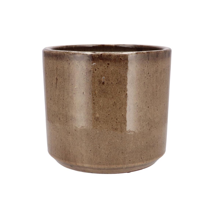 <h4>Javea Cilinder Pot Glazed Taupe 26x23cm</h4>