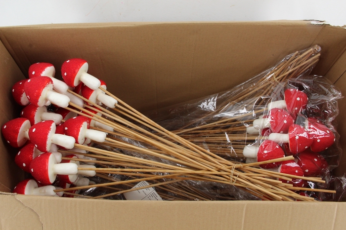 <h4>Stick Sugar Mushroom 9cm Red</h4>