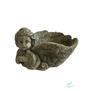 CEMENT PLANTER ANGEL GREY 22X17XH12,5