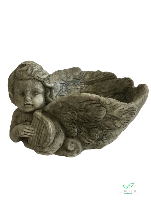 CEMENT PLANTER ANGEL GREY 22X17XH12,5