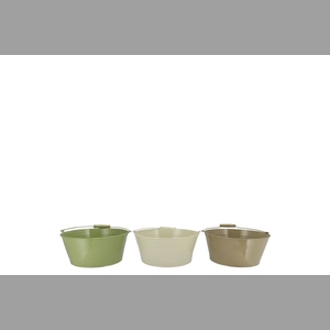 Zinc Summer Green Mix Basic Bowl Ass 16x8x13cm