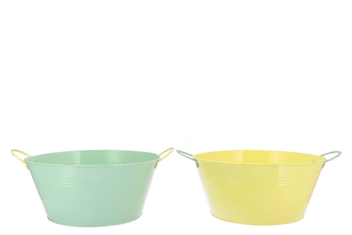 Zinc Basic Pastel Green/yellow Ears Bowl 30x14cm