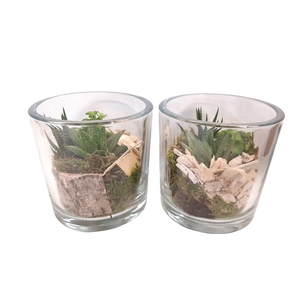 913 GMX / GCI14GMX Cil glas dik mini groenmix + deco naturel