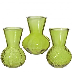 Glas Vaas Kristal d6/13*18cm ass.