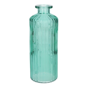 DF02-666113100 - Bottle Caro lines d4.5/7.5xh20 turquoise transparent