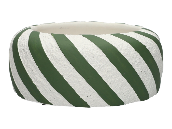<h4>DF03-751501700 - Planter Carol d13/18xh8 green/white</h4>