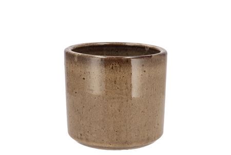 Javea Cilinder Pot Glazed Taupe 9x9cm