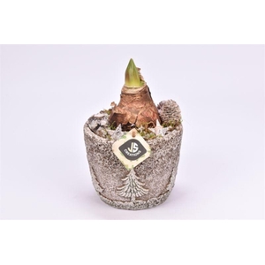 Cement pot kerstboom decor 15cm