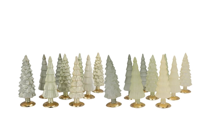 Twinkle Nordic Green Mix Glass Tree Matt Ass 9x25cm