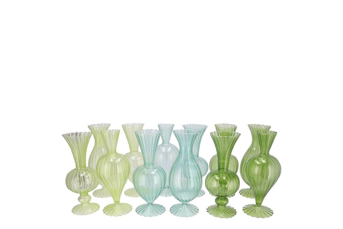 <h4>Sunny Fresh Green Mix Glass Vase Ass 8x8x16cm Nm</h4>