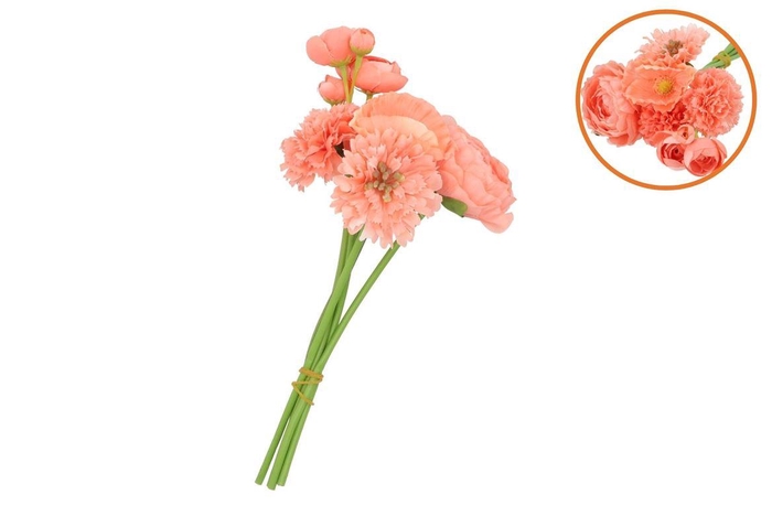 <h4>Silk Bouquet Flowers Orange 23cm</h4>