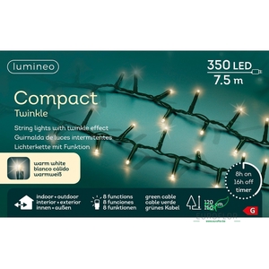 LED COMPACT LIGHTS 8 FUNCTIE TWINKEL EFFECT BUITEN GROEN/WARMWIT 750CM