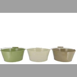 Zinc Summer Green Mix Basic Bowl Ass 34x14x30cm
