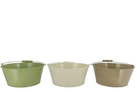 Zinc Summer Green Mix Basic Bowl Ass 34x14x30cm