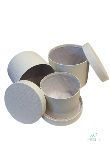 HOEDENDOOS 3BOXES D19XH14,5 EN D17XH13 EN D14,7XH11 WHITE