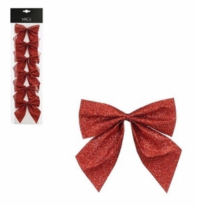 Kerst Deco strik 10*12cm x6