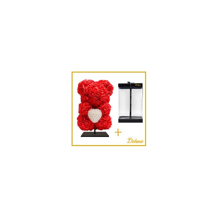 <h4>Arr6 Deco Beer 25cm - Rood Diamant Hart</h4>