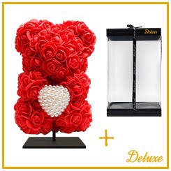 Arr6 Deco Beer 25cm - Rood Diamant Hart