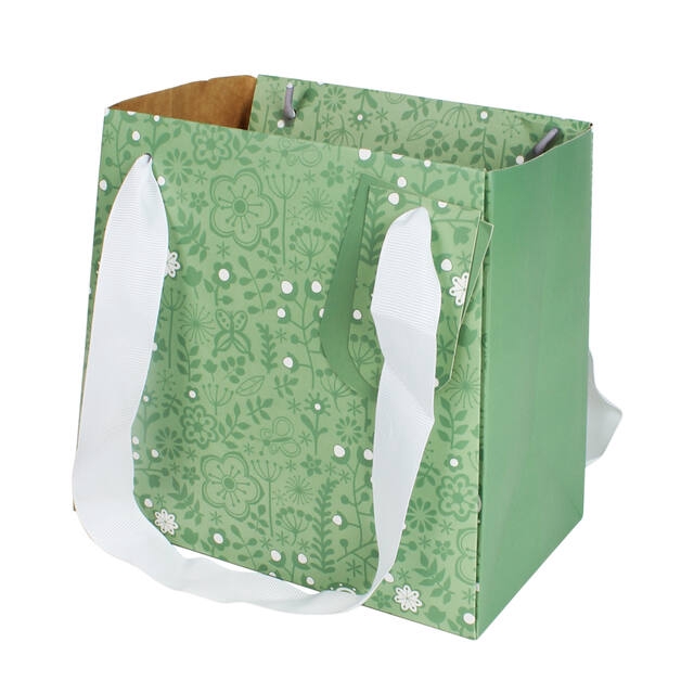 <h4>Bag Sweet Flowers kraft 19.5x11xH18cm green 20/bag</h4>