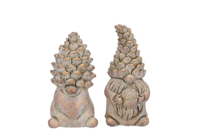 <h4>Concrete Golden Xmas Gnome Deco Ass 9x9x16cm</h4>