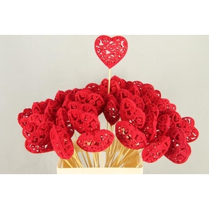 Stick Heart Baroque Red 7cm