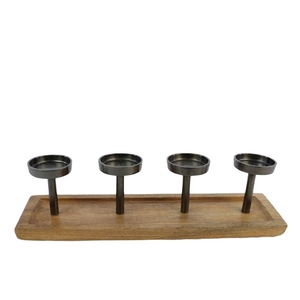 Homedeco Candle holder wood 50*14*14cm